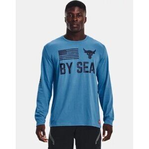 Under Armour Project Rock  By Sea Long Sleeve Shirt Men's Blue Size Large New